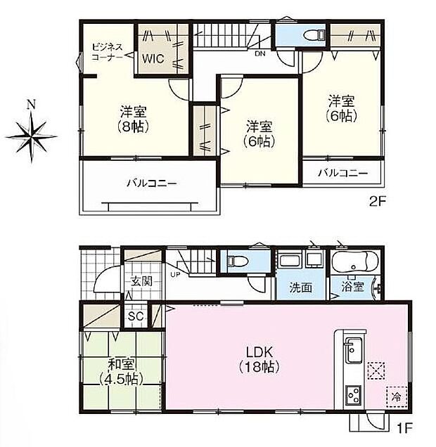 (1号棟)、4LDK、土地面積132.25m2、建物面積101.25m2