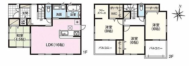 (1号棟)、4LDK、土地面積163.45m2、建物面積98.01m2