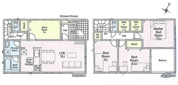 (1号棟)、3LDK+S、土地面積231.15m2、建物面積103.27m2