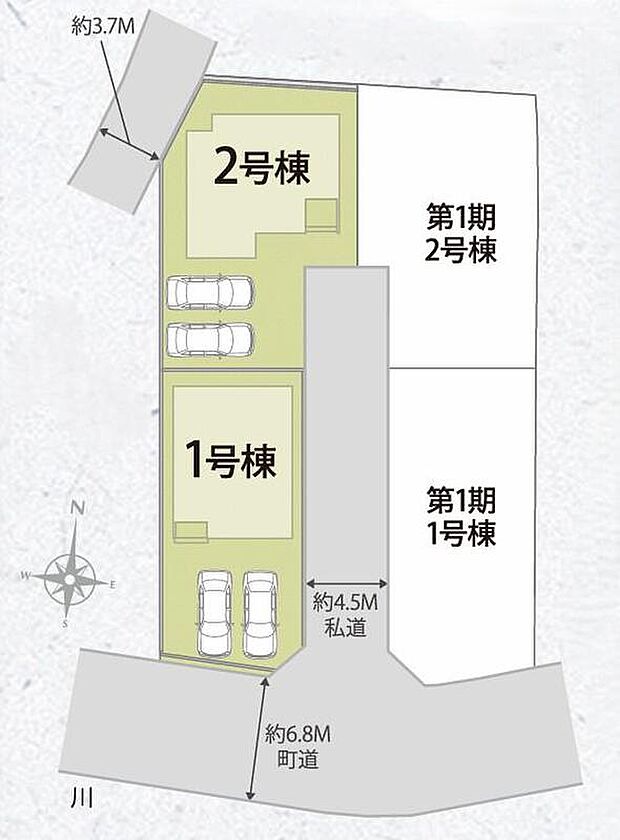 カースペースは2台分ございますので、家族分の自転車を駐輪したり、来客用の駐車スペースとしてもお使いいただけます♪