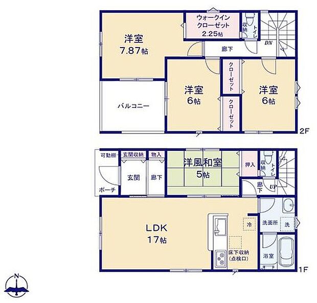【4LDK】◇対面式キッチン♪◇リビング隣に、来客用＆お子様の遊び部屋にも利用できる「和室」♪
◇7帖超の洋室に広々したウォークインクローゼット♪
◇子供用ビニールプールを楽々広げられるほどのワイドバルコニー♪