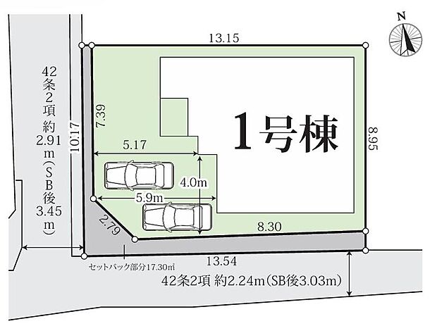 【区画図】カースペース２台分ございます（車種によります）ので、家族分の自転車を駐輪したり、来客用の駐車スペースとしてもお使いいただけます♪近鉄南大阪線「坊城」駅から徒歩９分です♪