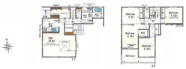 【3LDK】まとめ買いしても置き場所の心配いらずのパントリーを採用♪
家族が多いとすぐなくなってしまう水や食材をまとめ買いしても置き場所に困らないのはうれしいですね♪