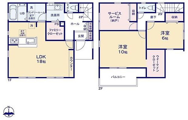 【2LDK+S】◇玄関洗面所直結動線！ご帰宅後すぐに手洗い・うがいが可能です♪
◇2階に窓付き・収納付きのストレージルーム！居室としてもお使いいただけます♪
◇ファミリーCL＆WICでたっぷり収納！お部屋がすっきりします♪