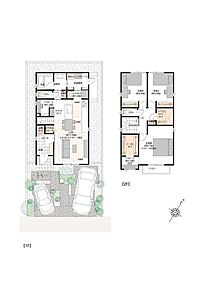 ■20号地間取図
19号地・20号地は、リビング・キッチン・洗濯基地・洗面所を回遊できる間取りプランに仕上げました。無駄なく移動できるため、効率的な家事動線を実現します。 