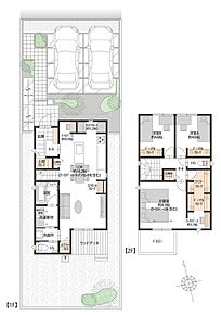 駐車2台可能（車種による）で来客時も安心。2面採光のLDKは明るく開放的で、カウンターキッチンが家族の会話を育みます。主寝室にはパーソナルクロークを備え、収納も豊富な設計です。 