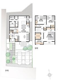 南向きリビングに、使い勝手の良いセパレートキッチンとキッチンクロークを配置。1階ホールにはおでかけクローク、2階にはファミリークロークを備えた収納充実の間取りです。 