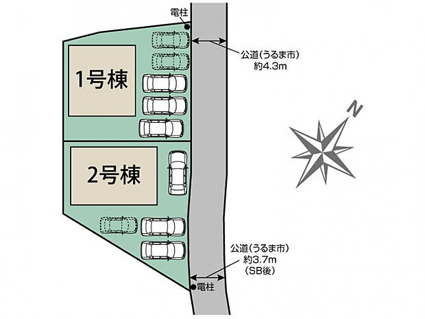 うるま市勝連平安名2棟 区画図