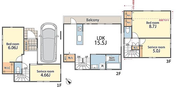 4LDK、土地面積57.64m2、建物面積103.57m2