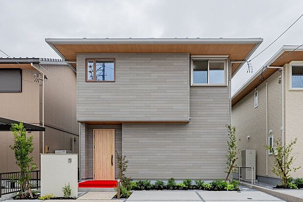 【外観パース図】■G号地外観外壁は、セルフクリーニング機能のある壁材を使用し、きれいが長続きします。植栽から四季折々の季節の移り変わりを感じられ、生活を豊かにしてくれます。