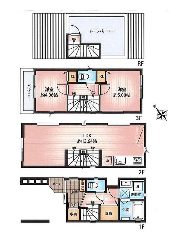 【2LDK】※建物面積に車庫部分5.26m2、備蓄倉庫1.55m2含む