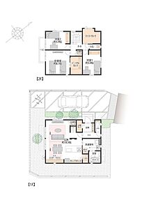 ■3号地間取図　
3号地は1階にリビングと水回り、2階に洋室3部屋のある3LDK。2階約8.1帖の主寝室には、パーソナルクロークがございます。ご家族の荷物や衣類を一括管理できるので便利です。 