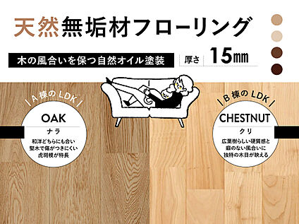 【天然無垢】のアカシア床材