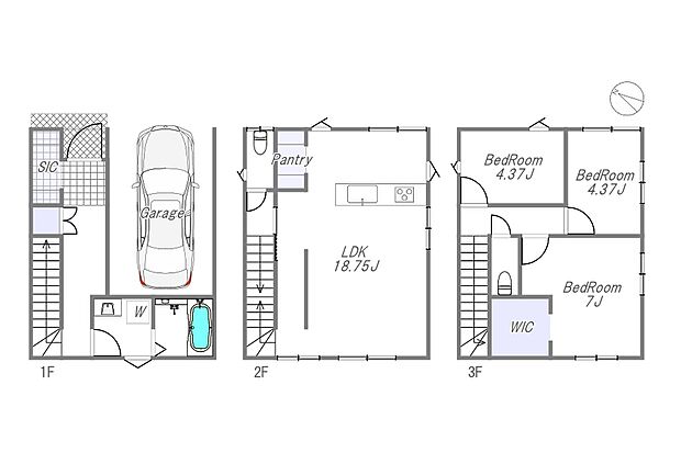 建物プラン例(PlanB)建物参考価格2980万円、建物面積94.60m2