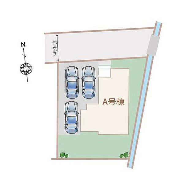 駐車3台可能スペース♪
A号棟 2,790万円