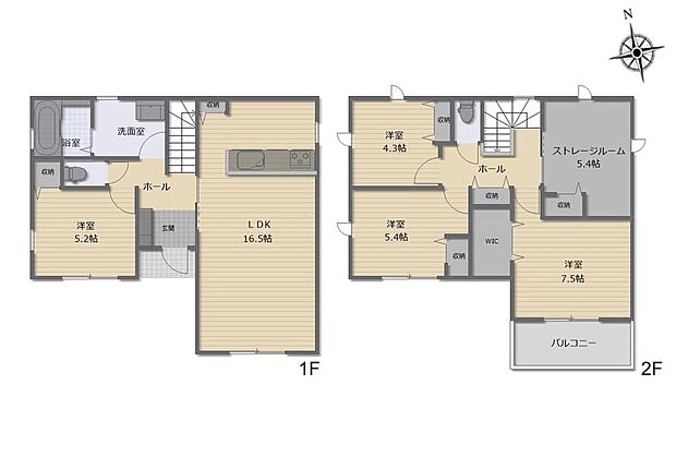(1号棟)、価格3480万円、4LDK+S、土地面積121.92m2、建物面積106m2