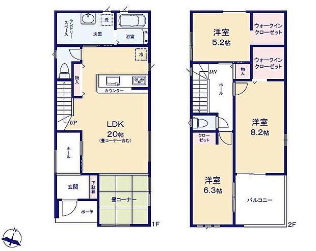 (2号棟)、価格3290万円、3LDK、土地面積137.62m2、建物面積100.01m2