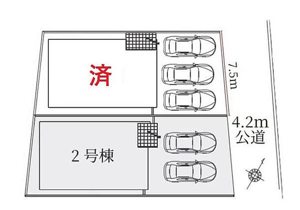 １号棟　ご成約済
２号棟　３，４９９万円