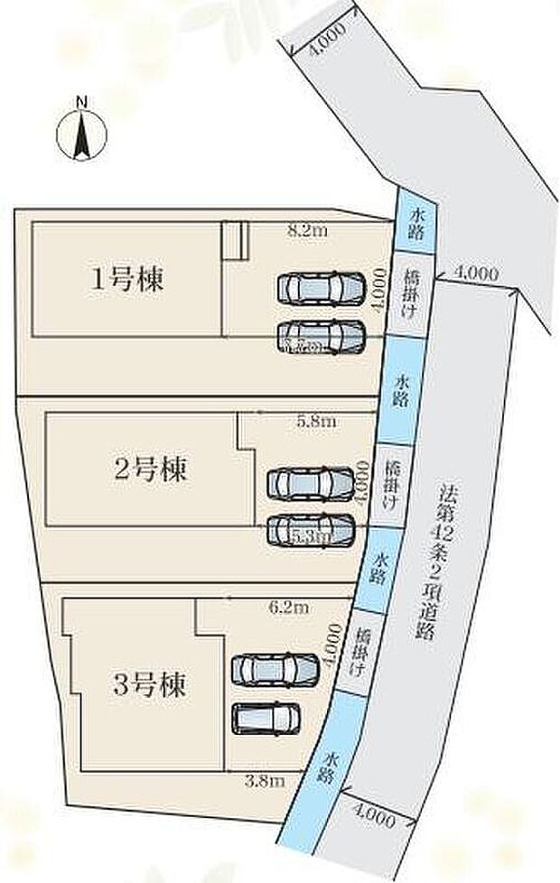 1号棟 3,790万円
2号棟 3,690万円
3号棟 3,490万円