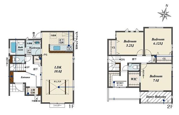 (1号棟)、価格3480万円、3LDK、土地面積133.2m2、建物面積104.12m2