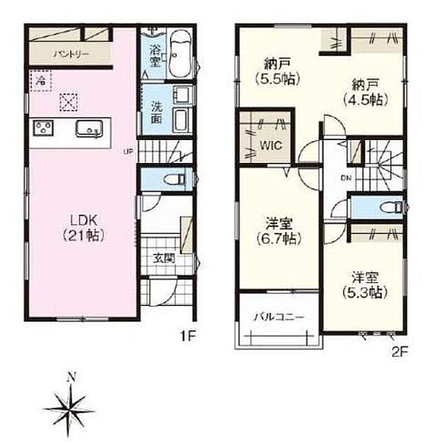 (2号棟)、価格3890万円、2LDK+2S、土地面積118.39m2、建物面積98.42m2