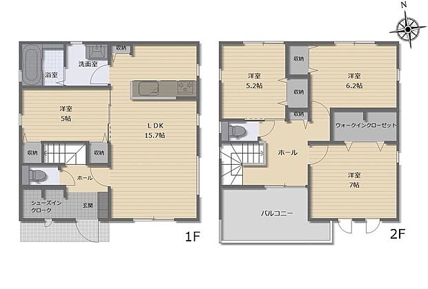 (１号棟)、価格3280万円、4LDK、土地面積135.45m2、建物面積110.14m2