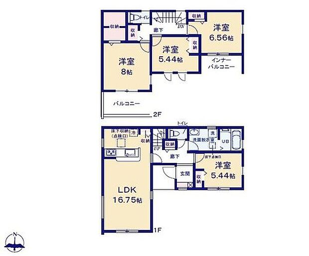 【4LDK】南向きの広々とした約16.75帖リビング♪
居室4部屋あり、お子様ひとりひとりにお部屋を与えられます♪
各所・各居室にも収納スペース完備♪
バルコニーは南側に2面ございます(片方インナー)♪