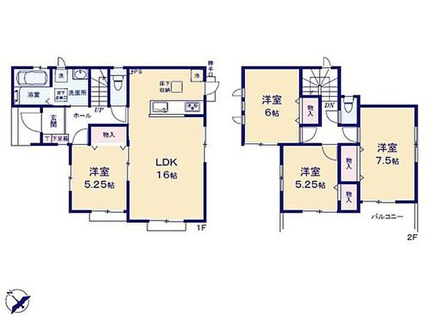 【4LDK】対面式キッチン仕様の約１６帖リビング♪
居室４部屋あり、使用用途多数♪
各居室に収納スペース充実♪
２部屋から出入りできる便利な南側バルコニー♪