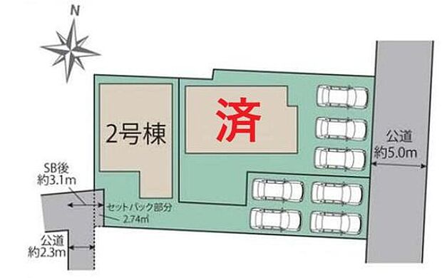 【全体区画図】1号棟 ご成約済み
2号棟 2,699万円