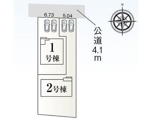 【全体区画図】1号棟 2,890万円
2号棟 2,790万円