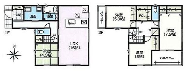 【4LDK】対面式キッチン仕様で南向きの約１６帖リビング♪
リビングに隣接した洋室はお子様のお昼寝場所にも◎♪
FCLがあり、各所・各居室にも収納スペース充実♪
西側と南側の２面バルコニー♪