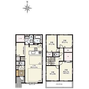 対面式キッチン仕様の約２０．９帖リビング♪
居室４部屋あり、使用用途多数♪
WICやリネン庫があり、各所に収納スペース充実♪
２部屋から出入りできる陽当り良好な南側バルコニー♪ 
