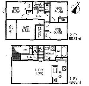 対面式キッチン仕様の約１９帖リビング♪
２階４部屋あり、お子様ひとりひとりにお部屋を与えられます♪
WICがあり、各所・各居室にも収納充実♪
雨の日も安心の南西側インナーバルコニー♪ 