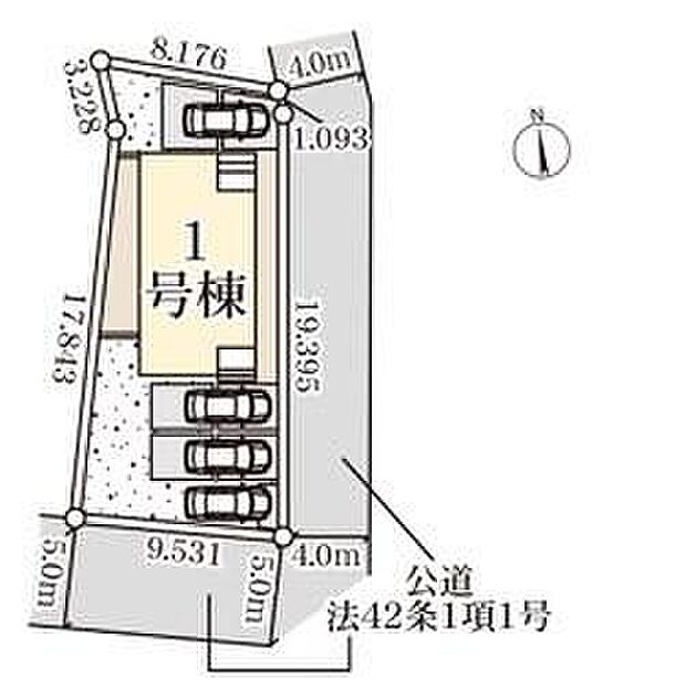 敷地面積５２坪超♪
並列駐車３台駐車＋１台可！
お客様がいらしても安心ですね♪