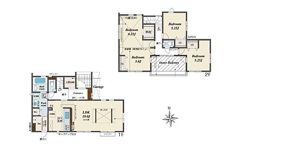 (２号棟)、価格2890万円、3LDK、土地面積195.47m2、建物面積118.7m2