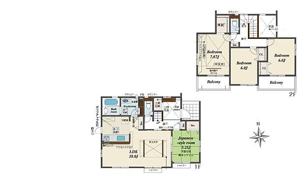(１号棟)、価格2990万円、4LDK、土地面積195.14m2、建物面積107.81m2