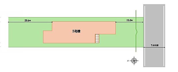 南道路の整形地！！3ＬＤＫの機能的なプランで、「あったらいいね」の声に応えます！
前道が7.6ｍあるので、車庫入れが苦手な方でも安心して入れられます。