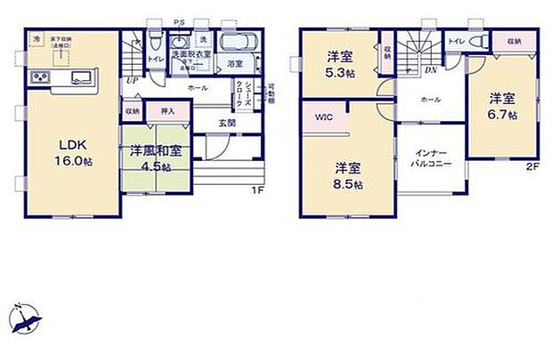 【4LDK】リビングに続き間の4.5帖和室☆
来客時にも重宝しますが、小さなお子様を寝かせるスペースにも！
季節を問わずたっぷり収納ができるウォークインクローゼット完備♪