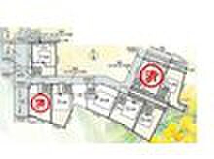 【全体区画図】並列駐車、お車2台分のカースペースをご用意しました。来客時や、セカンドカーをお持ちの方にも便利です♪