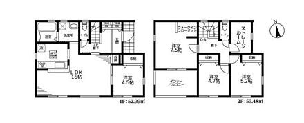広々としたLDKに、自分好みのインテリアでレイアウト。季節ごとに模様替えなども、楽しみの一つとなりそうです♪
WICやストレージルームなど、収納豊富で居住スペースを広々お使いいただけます♪ 