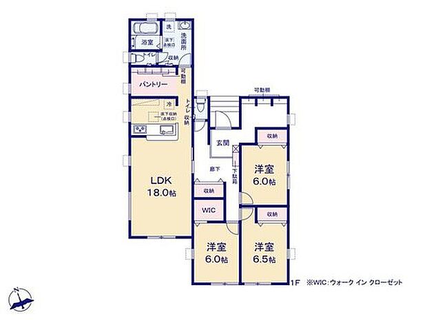【3LDK】◇開放感抜群な平屋♪暮らしの同線が効率的に◎WIC付き!
◇LDK18帖☆対面式キッチン裏には大容量パントリー付き♪
◇全居室6帖以上&収納完備でゆとりのある設計です☆