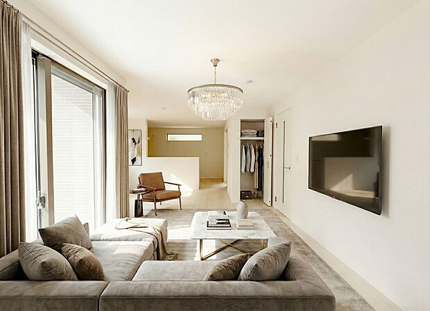 大切なご家族が集まるからこそLDKはこだわりたいですよね!休日はおひさまの光をたっぷりと取りこめるリビングでゆったりと過ごしませんか?(家具等はCGです)