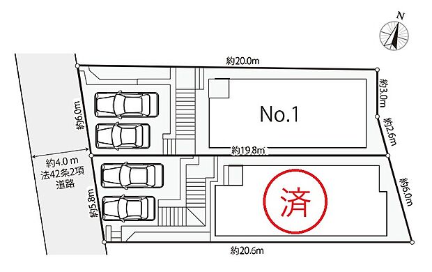 【落ち着いた住環境】並列２台駐車可能なカースペース（車種によります）。セカンドカー用として、自転車置き場や物置場として、お子様の遊ぶスペースとして、ゆとりある敷地だからこそ可能な多用途にご利用いただけるスペースです。
