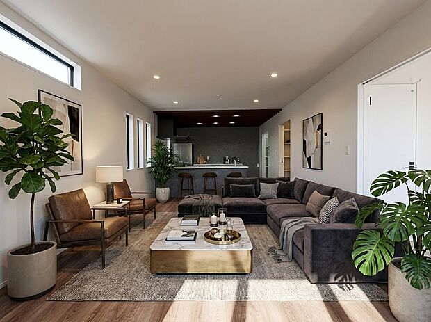 【リビング】大切なご家族が集まるからこそLDKはこだわりたいですよね!休日はおひさまの光をたっぷりと取りこめるリビングでゆったりと過ごしませんか?(家具等はCGです)