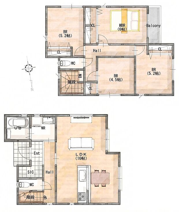 【建物プラン例(3区画)】4LDK、土地価格5780万円、土地面積130.79m2、建物価格2580万円、建物面積95m2 