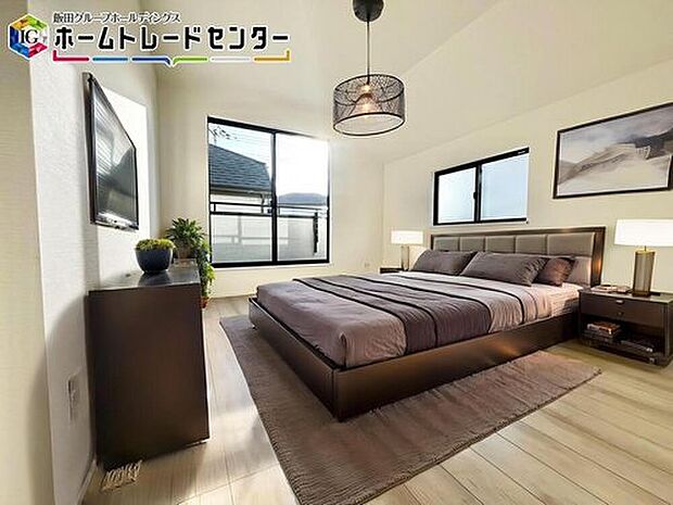 【バーチャルにて家具配置♪】
全居室2面採光で風通しや日当たりをしっかり確保して設計しています。窓を開けて風通しをすることで気持ちがいい毎日が過ごせますよ。