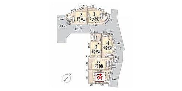 【全体区画図】全６区画の分譲地！全棟車２台駐車可能です♪