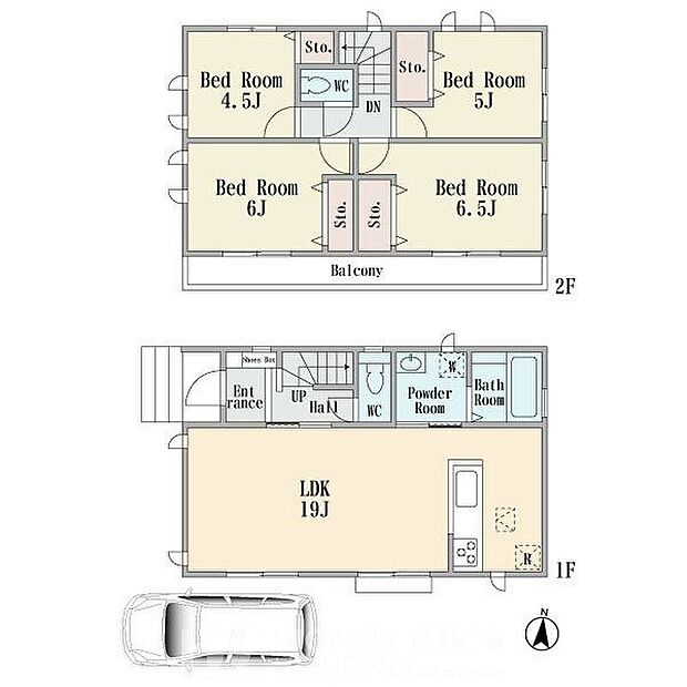 建物プラン間取:4LDK 建物プラン面積:92.74m2 建物プラン価格:1461万円 I号棟※現況と相違がある場合は現況を優先