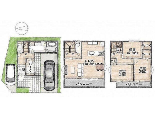 【間取り図】級建築士×女性コーディネーター監修『ママに嬉しい家事ラク動線』設計