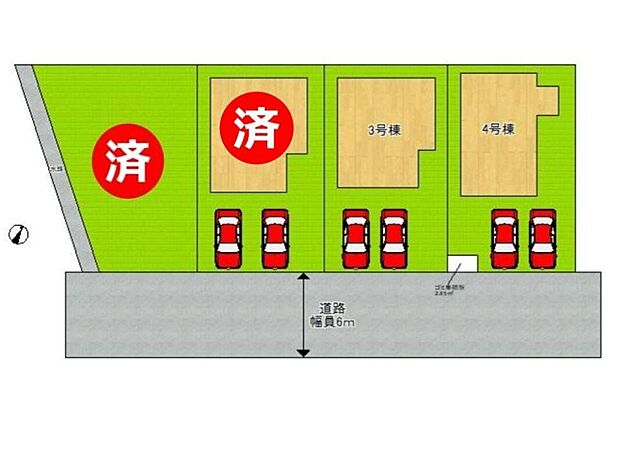【間取図（平面図）】全4区画、好評分譲中！　４号棟！